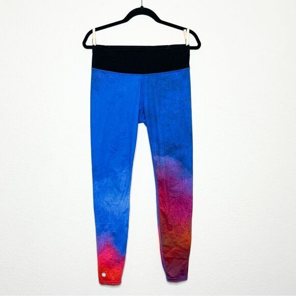 Athleta Women’s Leggings Size M - Vibrant Ombre Print with Back Pocket - Picture 1 of 9